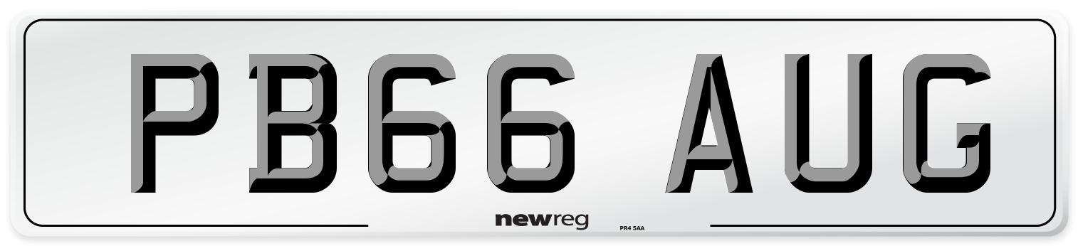 PB66 AUG Number Plate from New Reg